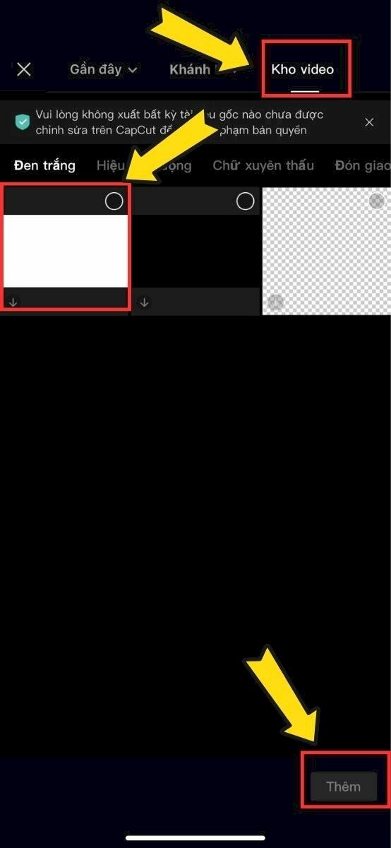 Bước 4: Bấm "Thêm lớp phủ" > Chọn Kho video > Chọn khung hình và bấm "Thêm."