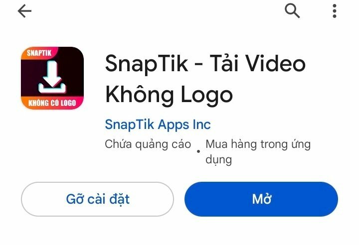Bước 1: Tìm SnapTik - TT Video Downloader trên Google Play sau đó tải về và cài đặt ứng dụng lên thiết bị của bạn.