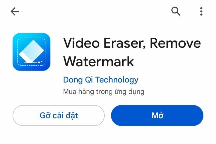 Bước 1: Tìm Video Eraser, Remove Watermark trên cửa hàng Google Play đối với Android và AppStore đối với iOS sau đó tải về và cài đặt ứng dụng lên thiết bị của bạn.