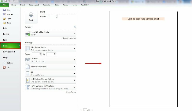 Bước 3: Bạn hãy vào File > Print hoặc nhấn Ctrl + P để xem lại trước khi in nhé.