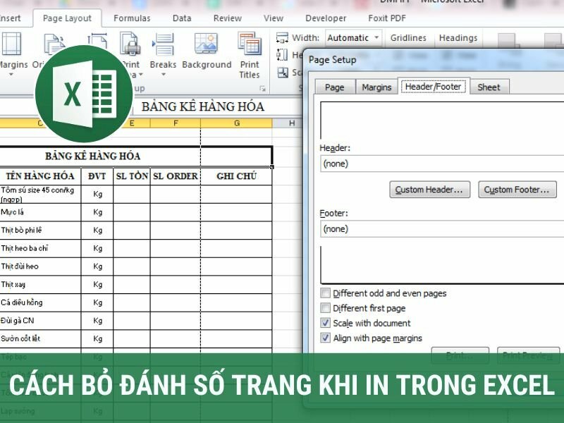 Cách bỏ đánh số trang khi in trong Excel đơn giản nhất