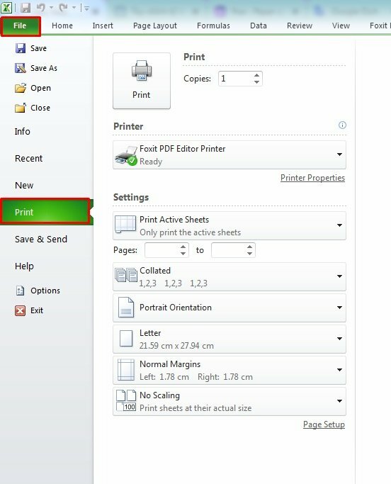 Bước 2: Bấm vào File > Chọn Print hoặc nhấn tổ hợp phím Ctrl +P để cài đặt file in.