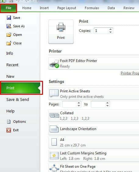 Bước 2: Bấm vào File > Chọn Print hoặc nhấn tổ hợp phím Ctrl + P để mở lệnh in.