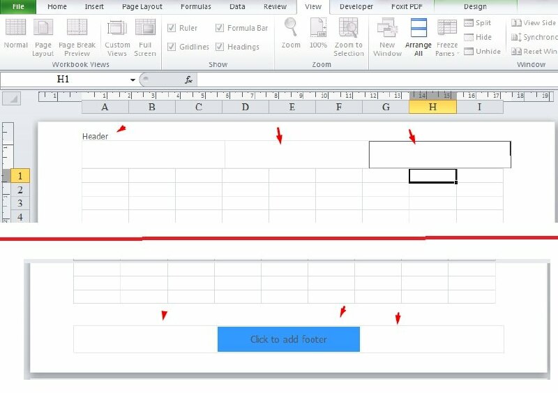 Bước 3:Tại đây hãy đặt con trỏ chuột vào vị trí muốn đánh số trang gồm bên trái, ở giữa và bên phải giấy. Chọn Add Header hoặc Click to add Header nếu bạn muốn đánh số ở đầu trang và Add Footer hoặc Click to add Footer nếu bạn muốn đánh số ở cuối trang.