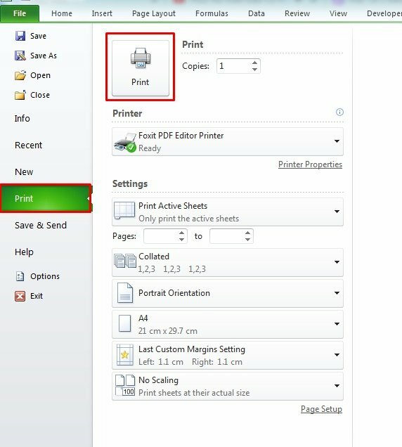 Bước 5: Bấm vào File > Print hoặc nhấn tổ hợp phím Ctrl + P để mở lệnh in > Tại đây bạn có thể xem trước trang in ở bên phải màn hình, nếu đã đúng theo yêu cầu hãy bấm vào Print để in. 