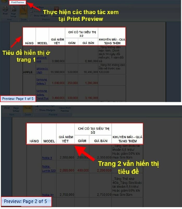 Bước 5: Sau khi cài đặt xong hãy nhấn Print Preview để xem trước