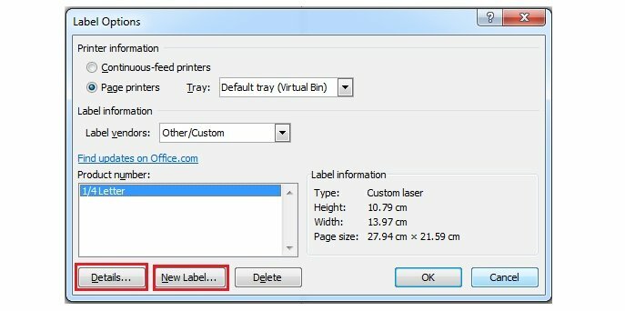 Điều chỉnh kích thước tem nhãn