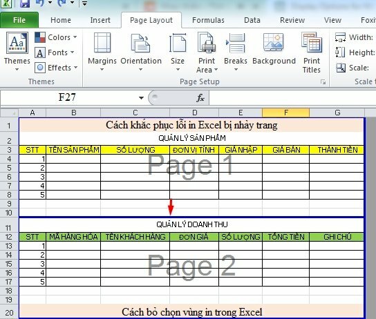Điều chỉnh ngắt trang phù hợp