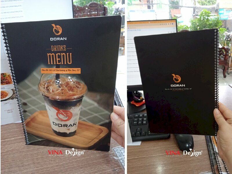 In menu quán net gaming, bộ đôi menu Food, menu Drink, in menu nhựa chống nước - VND315