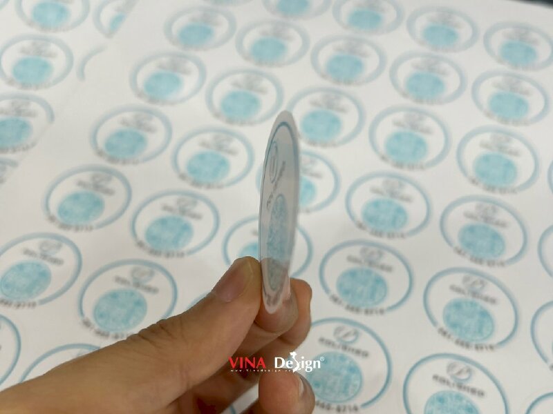 In tem nail decal hình tròn bế sẵn, in tem dán hình tròn 4cm, hàng gửi đi Mỹ từ TPHCM - VND341