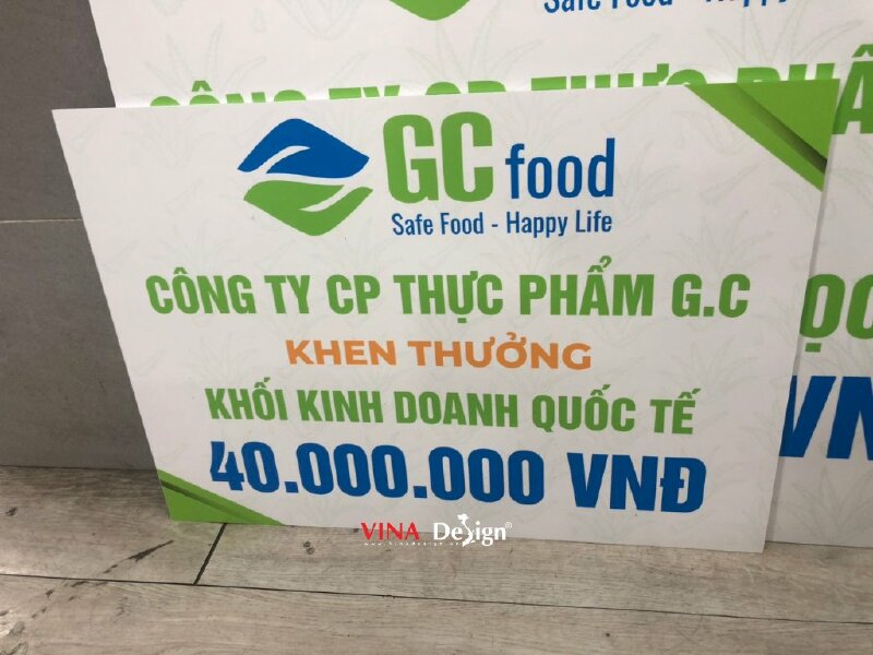 In bảng giải thưởng, bảng khen thưởng công ty - VND360