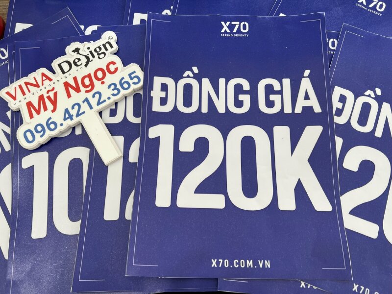 In bảng sale đồng giá 120k Decal sữa dán kính, dán bảng giá, bảng tên, kẹp sale - VND400