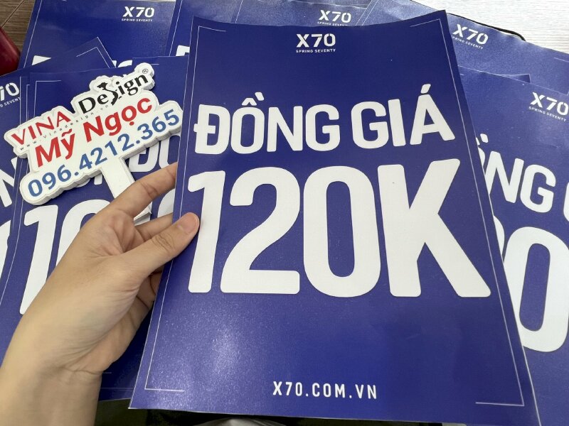 In bảng sale đồng giá 120k Decal sữa dán kính, dán bảng giá, bảng tên, kẹp sale - VND400