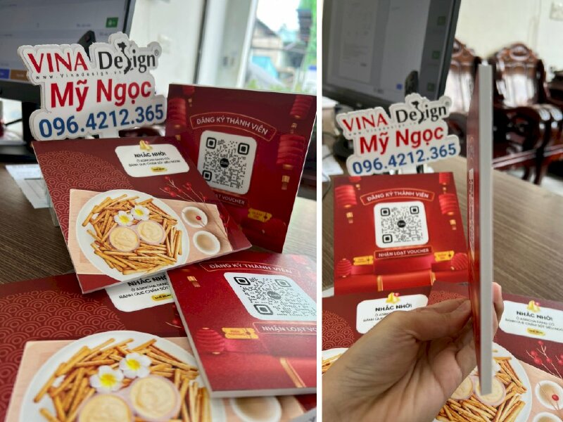 In Menu QR Code để bàn chất lượng, in PP bồi Formex - VND363