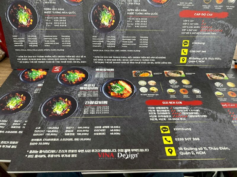 In menu song ngữ Việt Hàn, menu quán ăn Hàn Quốc Korean Food - VND387