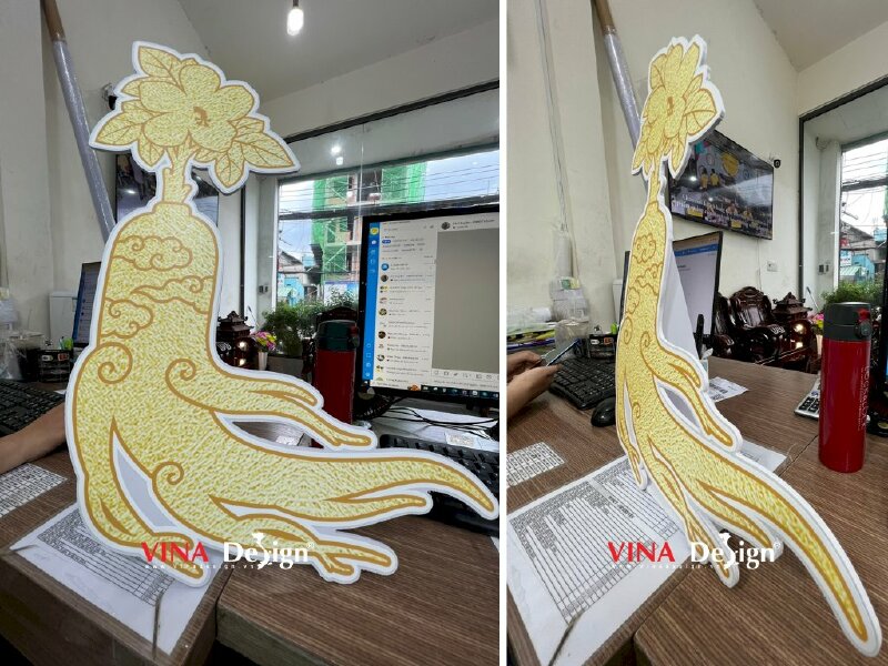 In standee quảng cáo nhân sâm, standee formex để bàn hình củ nhân sâm - VND372