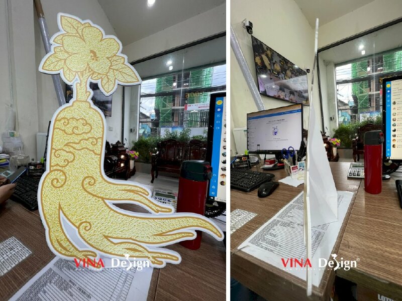 In standee quảng cáo nhân sâm, standee formex để bàn hình củ nhân sâm - VND372