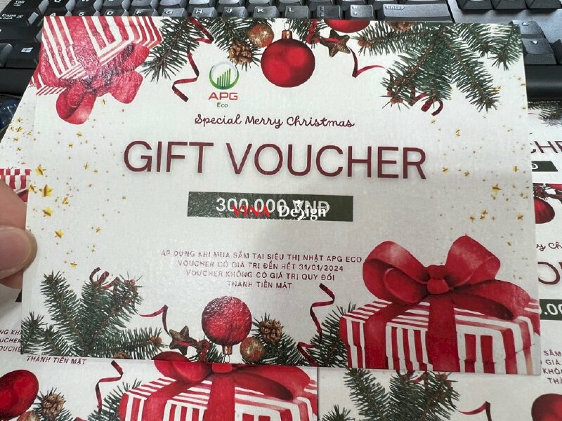 In giấy Natural Evolution làm Gift Voucher Giáng Sinh - VND446