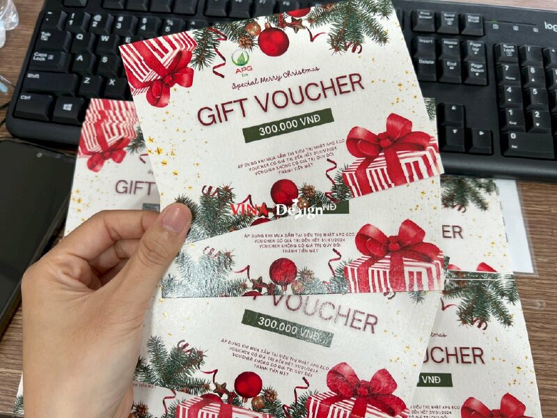 In giấy Natural Evolution làm Gift Voucher Giáng Sinh - VND446