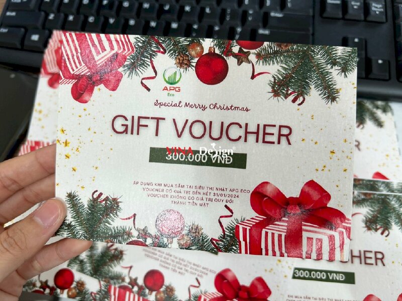 In giấy Natural Evolution làm Gift Voucher Giáng Sinh - VND446