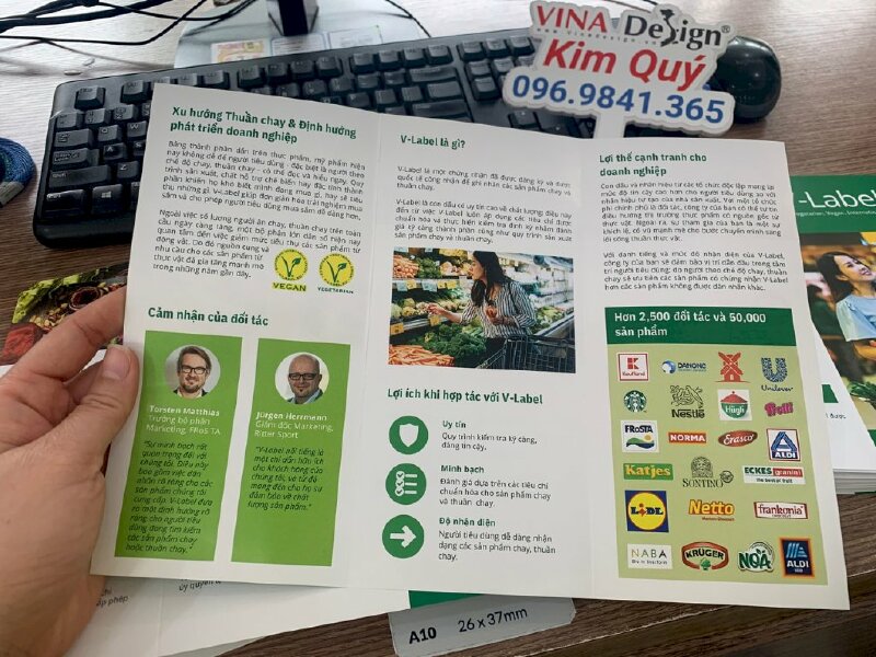 In tờ rơi gấp 3, brochure gấp 3 giới thiệu dịch vụ cấp chứng nhận sản phẩm - VND441