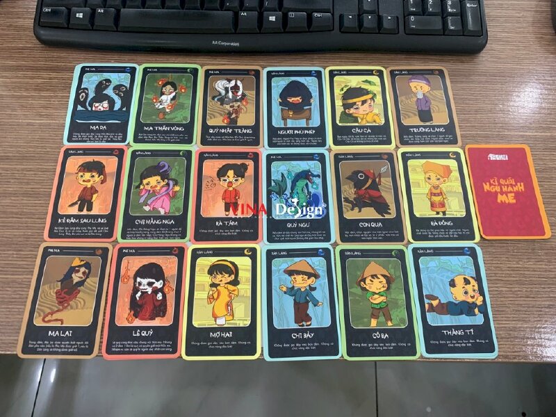 Nhận in boardgame, bộ thẻ trò chơi thiết kế characters board game - VND444