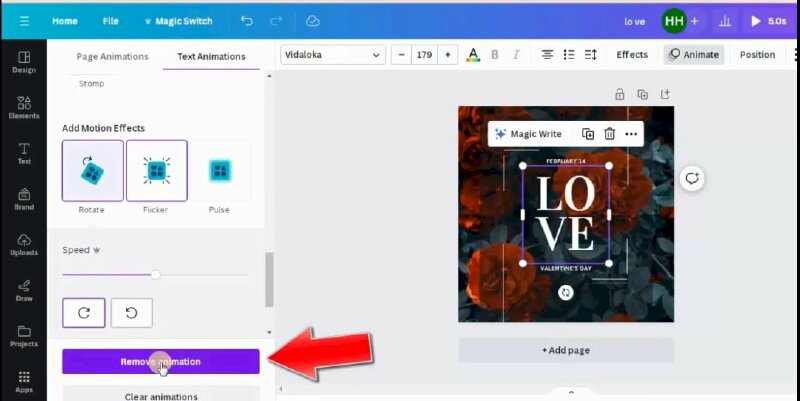 Bạn có thể điều chỉnh được tốc độ nhanh chậm và cường độ mạnh yếu của hiệu ứng động.
