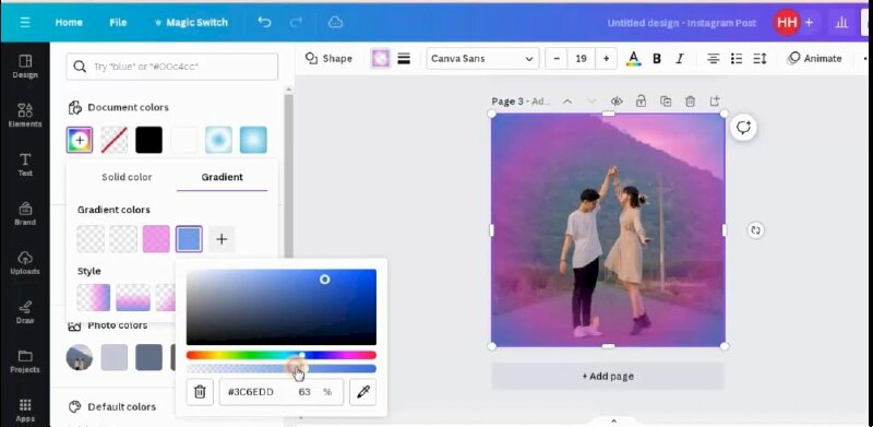 Bước 5: Bạn có thể thực hiện tăng thêm độ trong suốt cho các màu còn lại sao cho phù hợp. Như vậy là bạn đã có thể dễ dàng thêm màu Gradient vào hình ảnh để tạo hiệu ứng độc đáo cho tấm ảnh của mình.