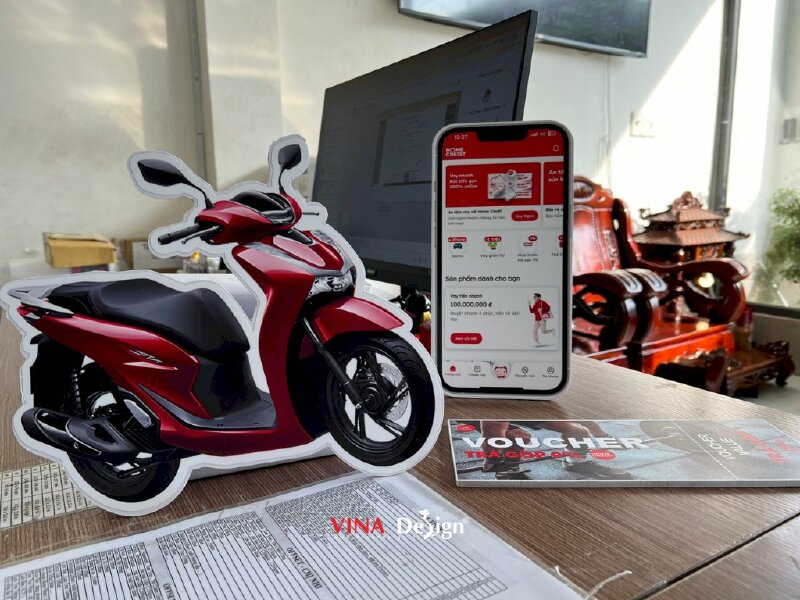 In mô hình giải thưởng xe máy, smartphone, voucher, in trên tấm Formex - VND487