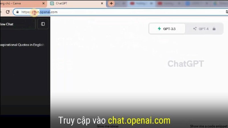Bước 1: Để thực hiện, đầu tiên bạn hãy truy cập vào Chat GPT để có thể lấy được những câu nói hay, câu nói triết lý, câu nói truyền cảm hứng,..