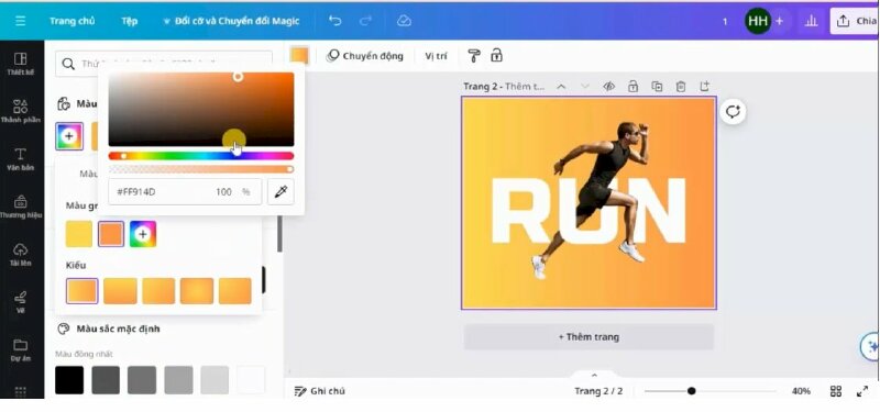 Bước 7: Cuối cùng là thực hiện thay đổi nền cho phù hợp là được.