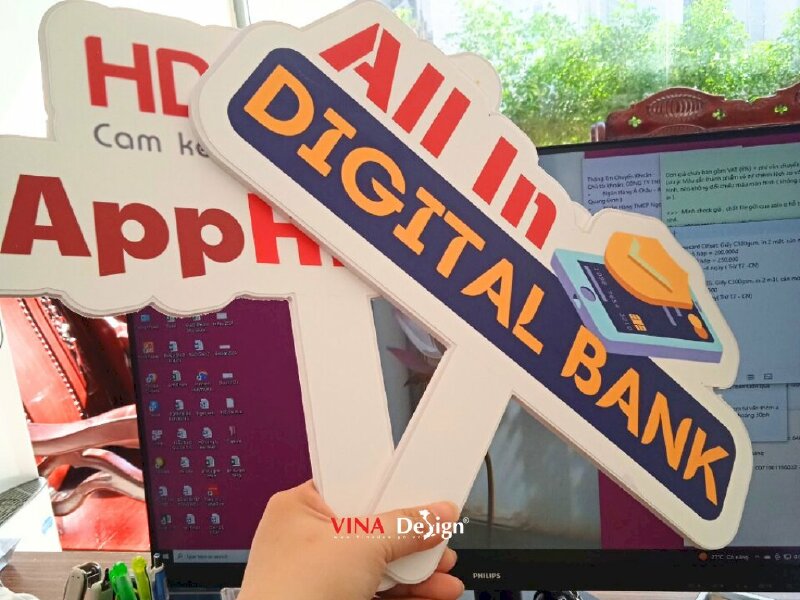 Hashtag cầm tay Slogan tiếng Anh All In Digital Bank - MSN330