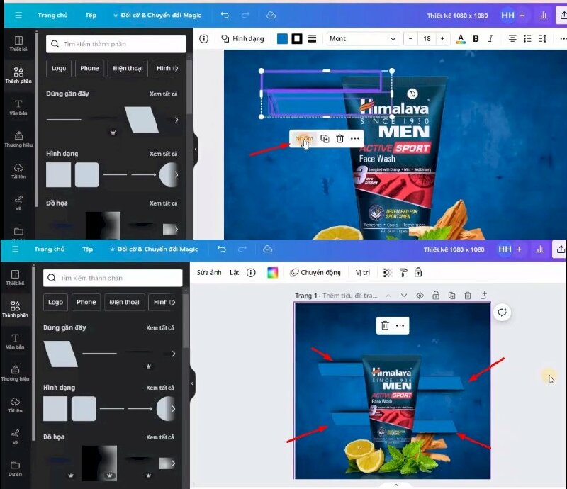 Bước 10: Bây giờ mình sẽ nhóm chúng lại với nhau, và di chuyển đến các vị trí này.  
