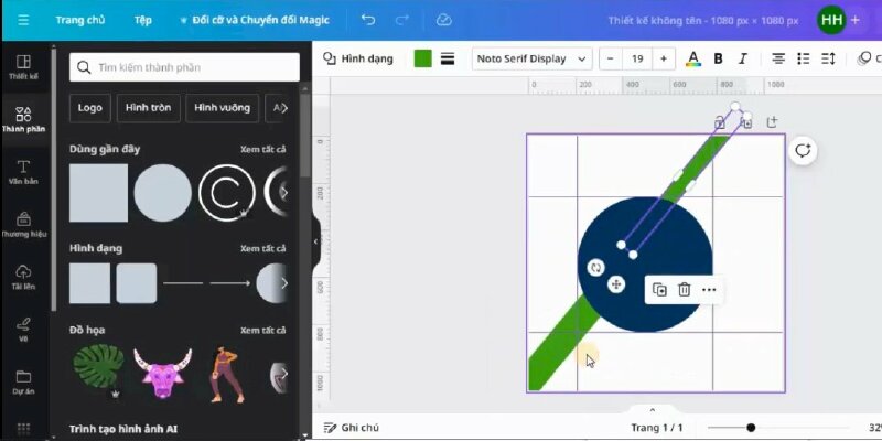 Tiếp đến nhân đôi hình lên > Kéo lên phía bên phải > Kéo thu nhỏ chiều rộng lại > Sau đó bấm lùi về sau.