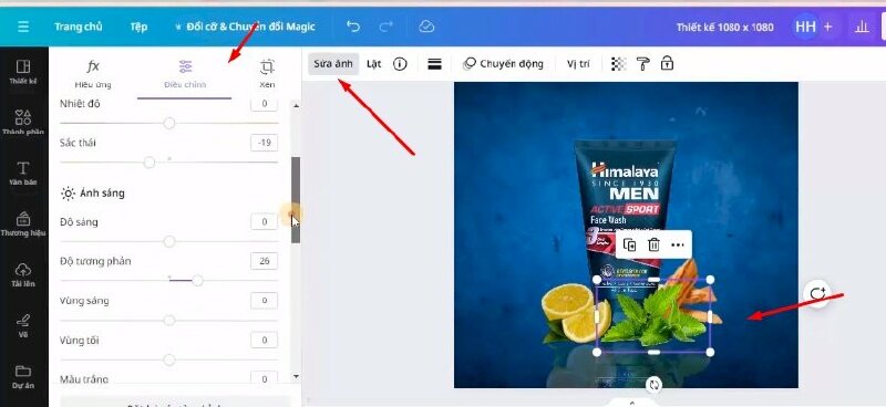 Tiếp tục chỉnh sửa lá: 
