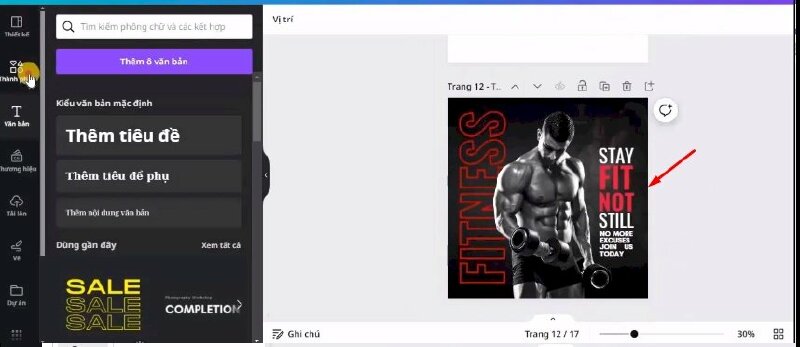 Bước 9: Tiếp tục bấm thêm nội dung và thực hiện điều chỉnh phông chữ, kích thước, vị trí, màu chữ như sau: