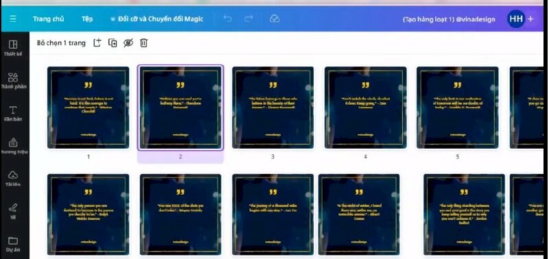 Như vậy trong vòng chưa đến 1 phút Canva đã tạo cho bạn hàng loạt các thiết kế. 