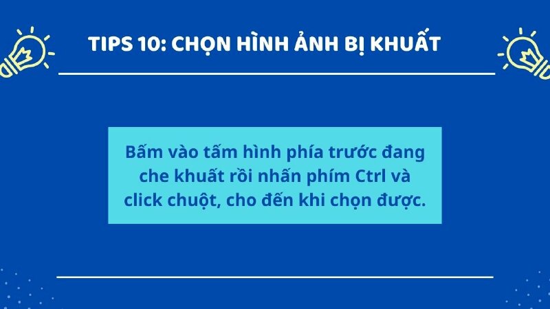 Phím tắt chọn hình ảnh bị khuất