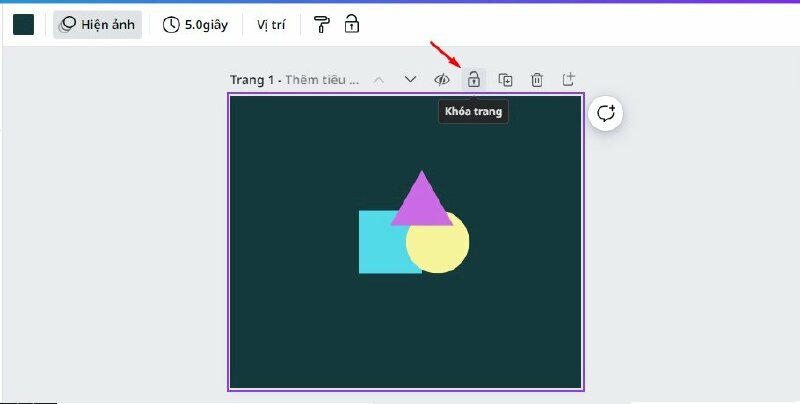 Để khóa toàn bộ trang thì bạn hãy nhấn vào đây, khi đã khóa thì bạn sẽ không thể di chuyển được vị trí các thành phần. Để mở khóa hãy nhấn vào biểu tượng này 2 lần. 