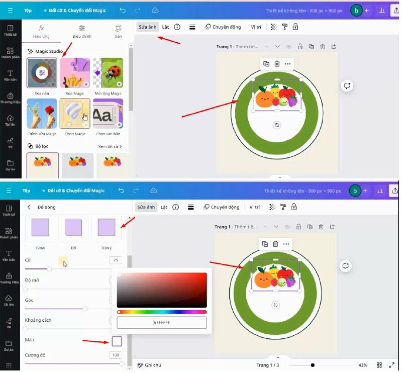 Tiếp theo vào mục Thành phần và tìm kiếm từ khóa "curve". Và chọn mẫu này để thêm vào thiết kế, rồi thực hiện điều chỉnh như thế này. 