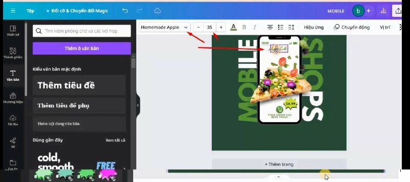 Sau đó bấm thêm văn bản "Slice" vào và thực hiện điều chỉnh như thế này.
