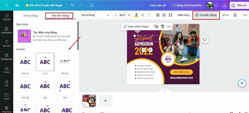 Cách tạo hiệu ứng chữ động, văn bản chuyển động