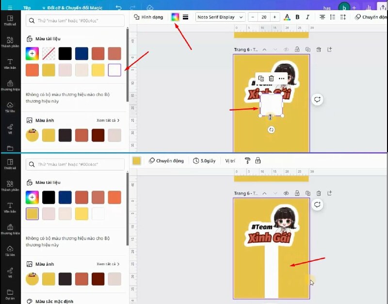 Tiếp đến mình sẽ nhấn phím tắt là R, để tạo nhanh 1 hình vuông, rồi đổi màu thành màu trắng, rồi thực hiện điều chỉnh kích thước lại cho phù hợp. 