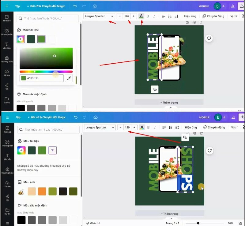 Bỏ nhóm, rồi thực hiện điều chỉnh như sau: