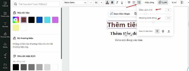Phần này là phần giãn cách, gồm có giãn cách chữ và giãn cách dòng.