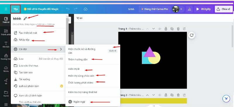 Tìm hiểu mục Tệp (File) trên Canva