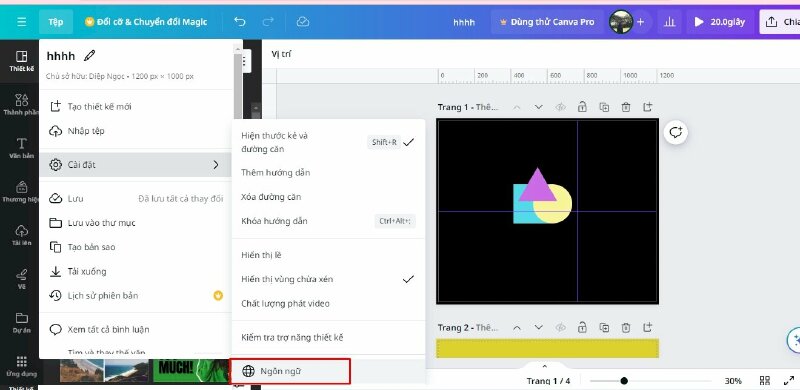 Đây là phần cài đặt Ngôn ngữ. Hãy nhấn vào nút thả xuống và chọn ngôn ngữ mà bạn muốn dùng. 