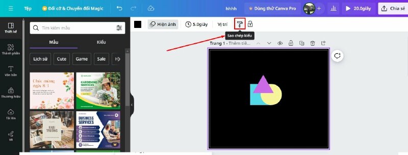 Cách sao chép kiểu và định dạng trên Canva