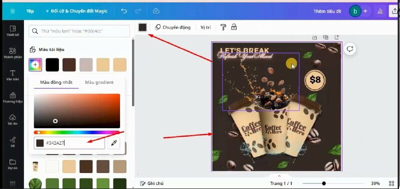 Cuối cùng sẽ tìm kiếm từ khóa "light", chọn hình này để thêm vào thiết kế và thực hiện điều chỉnh.