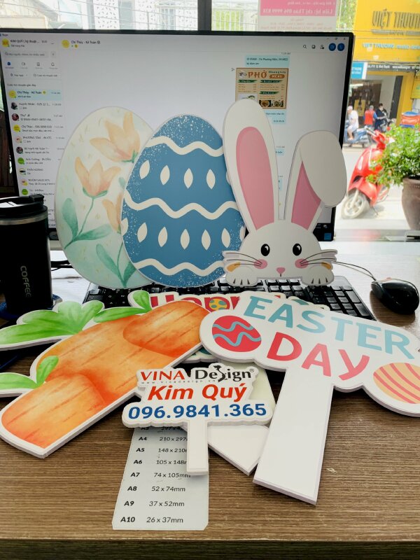 In biển cầm tay check in sự kiện Lễ Phục Sinh, hashtag cầm tay Happy Easter Day - VND521